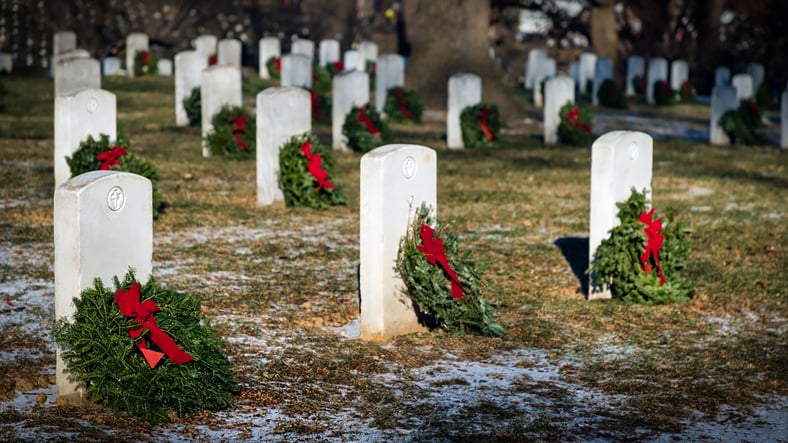 Wreaths at Arlington Cemetery 