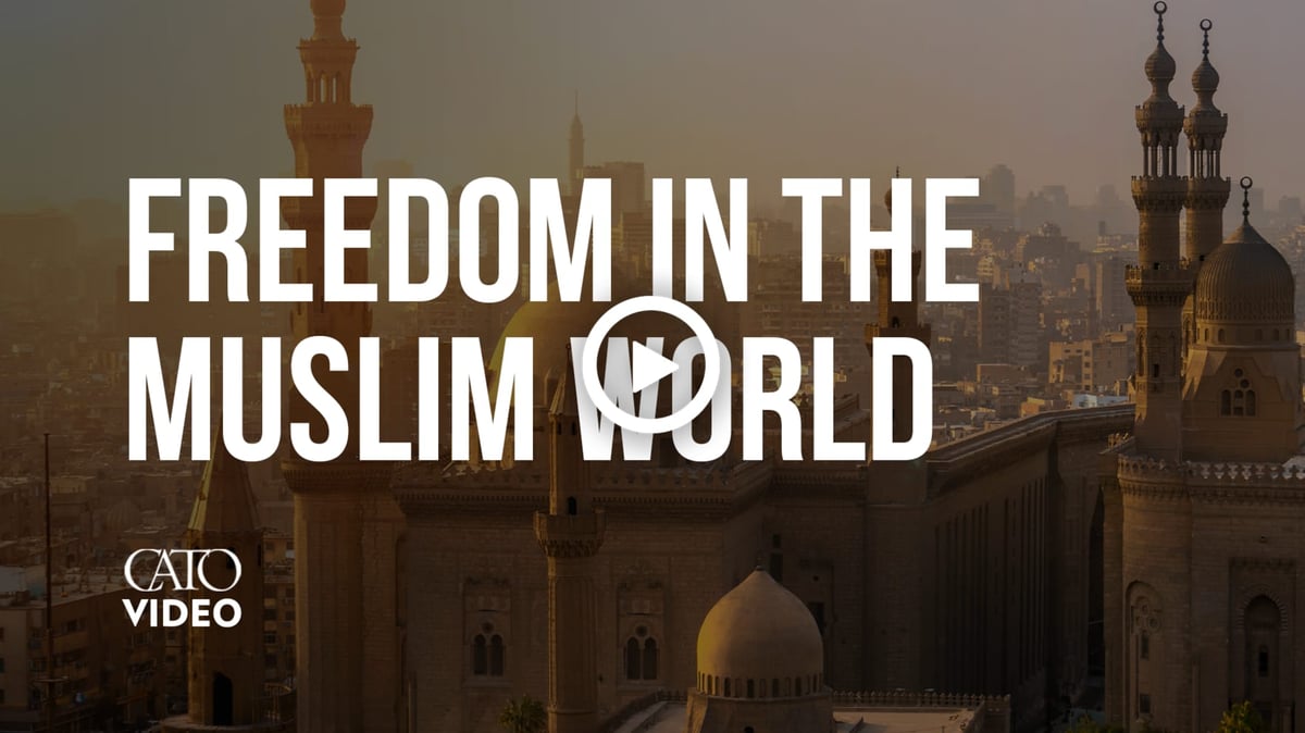 Freedom In the Muslim World Thumbnail Playbutton. Small